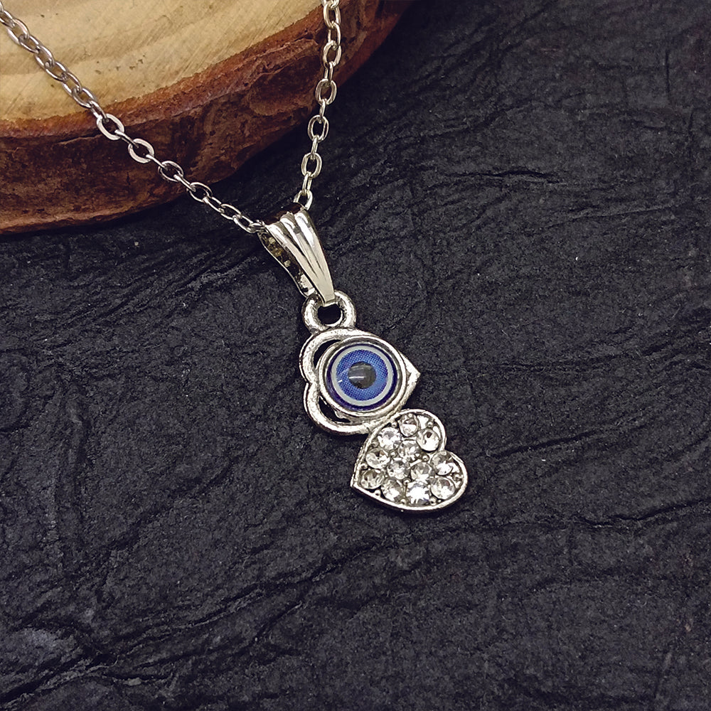 The99Jewel Heart Shaped Evil Eye Chain Pendant - 1405014