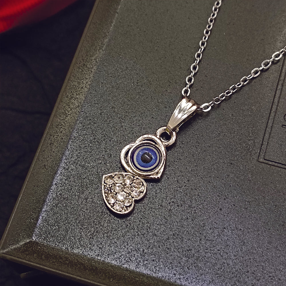 The99Jewel Heart Shaped Evil Eye Chain Pendant - 1405014
