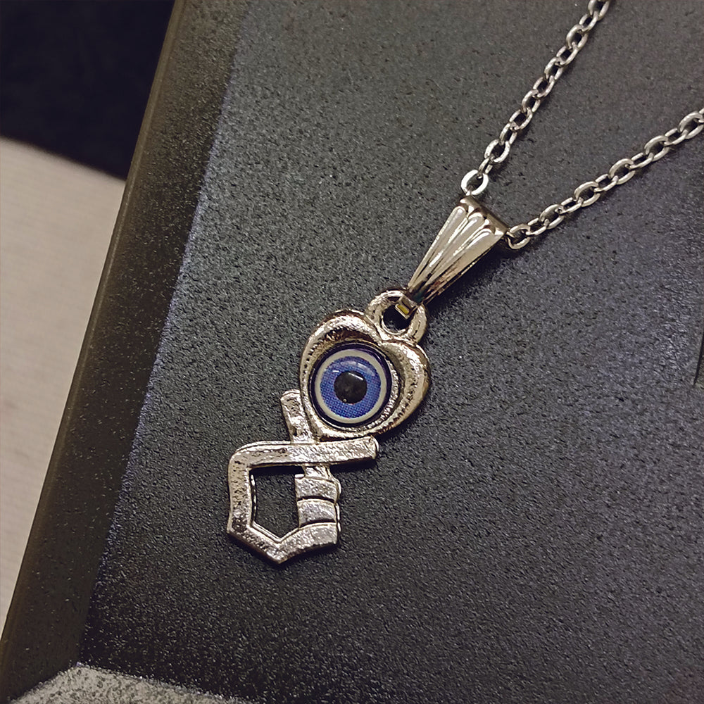 The99Jewel Heart  And Hand Shaped Evil Eye Chain Pendant - 1405018