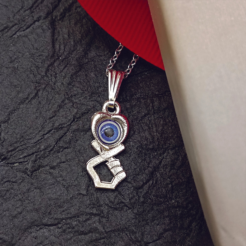 The99Jewel Heart  And Hand Shaped Evil Eye Chain Pendant - 1405018