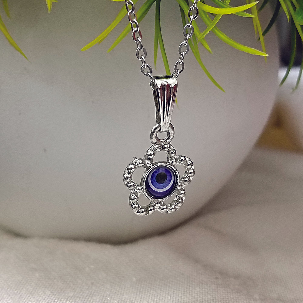 The99Jewel Silver Plated Evil Eye Chain Pendant  - 1405021