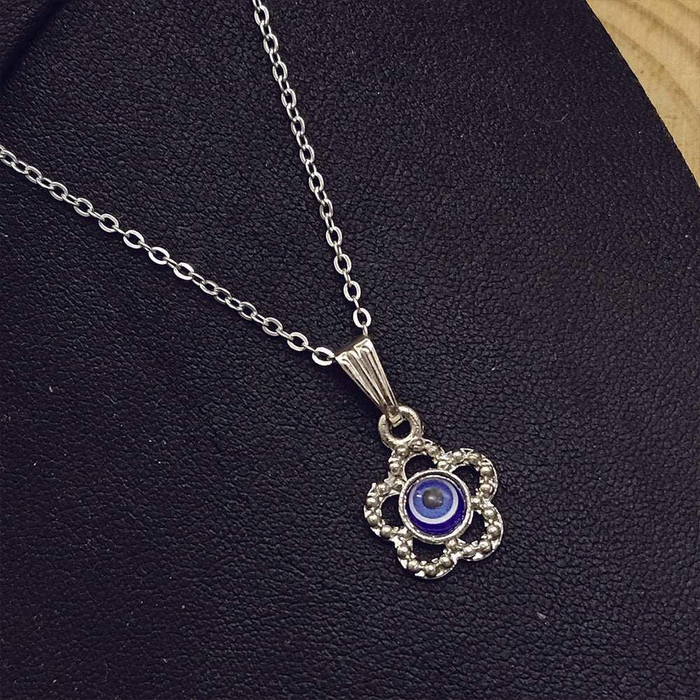 The99Jewel Silver Plated Evil Eye Chain Pendant  - 1405021