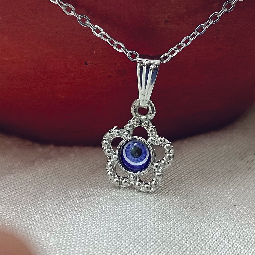 The99Jewel Silver Plated Evil Eye Chain Pendant  - 1405021