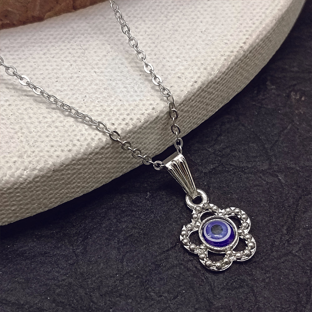 The99Jewel Silver Plated Evil Eye Chain Pendant  - 1405021