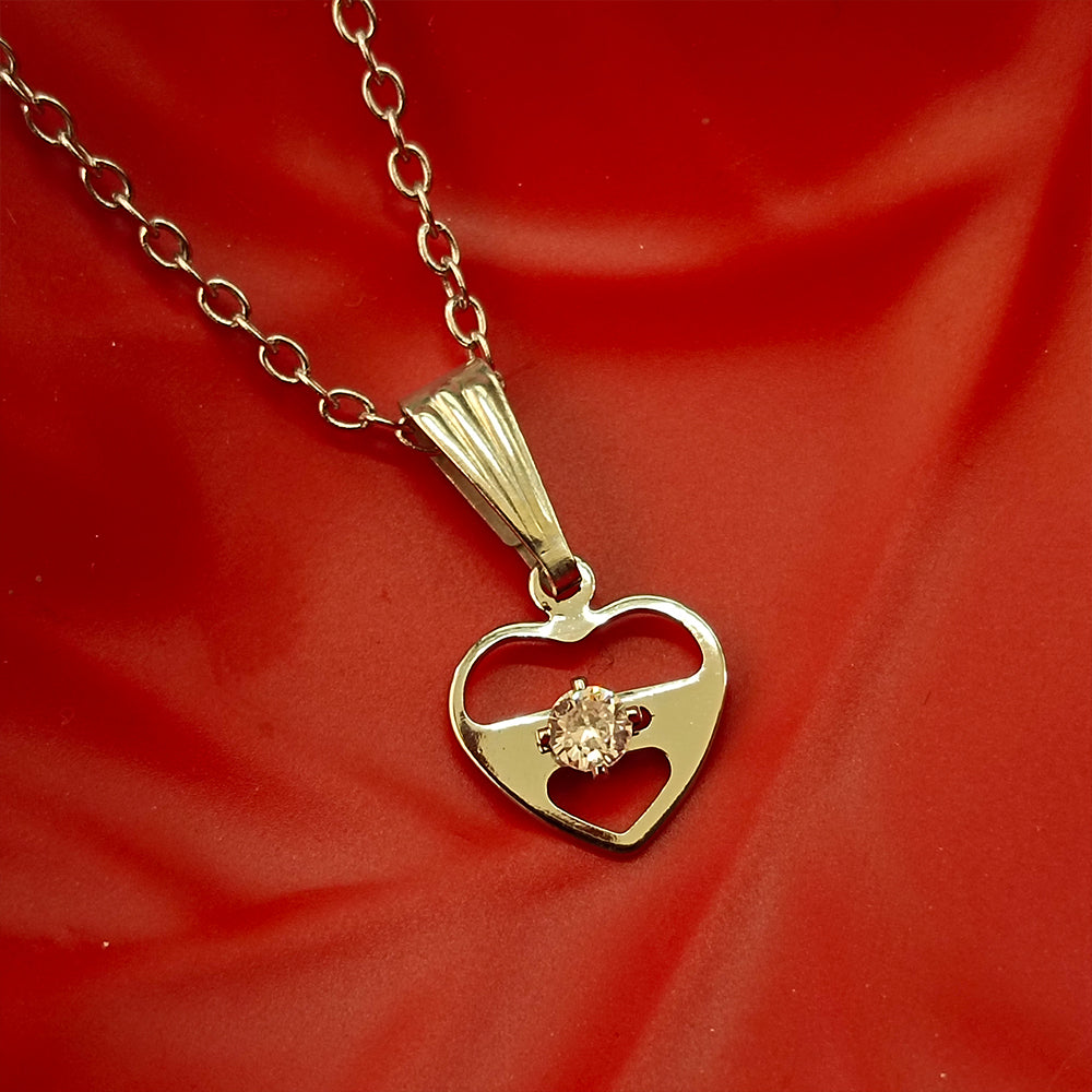 The99Jewel Heart shape Rose Gold-Plated Chain Pendant