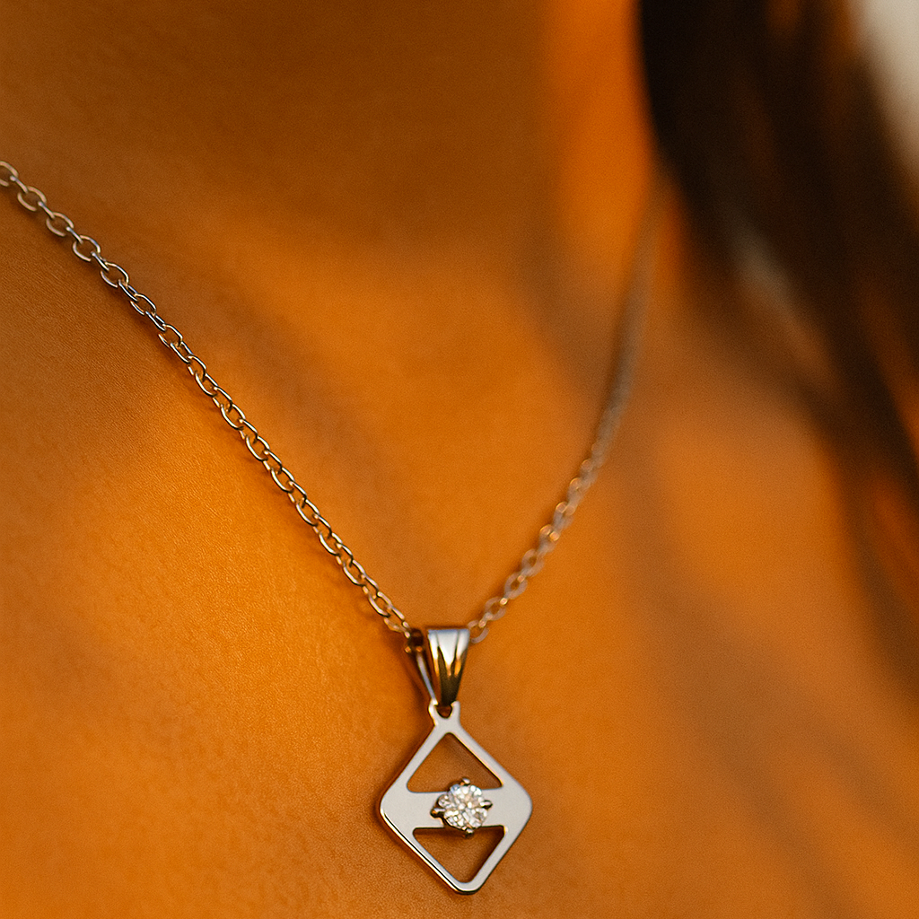The99Jewel square  Shaped  Chain Pendant