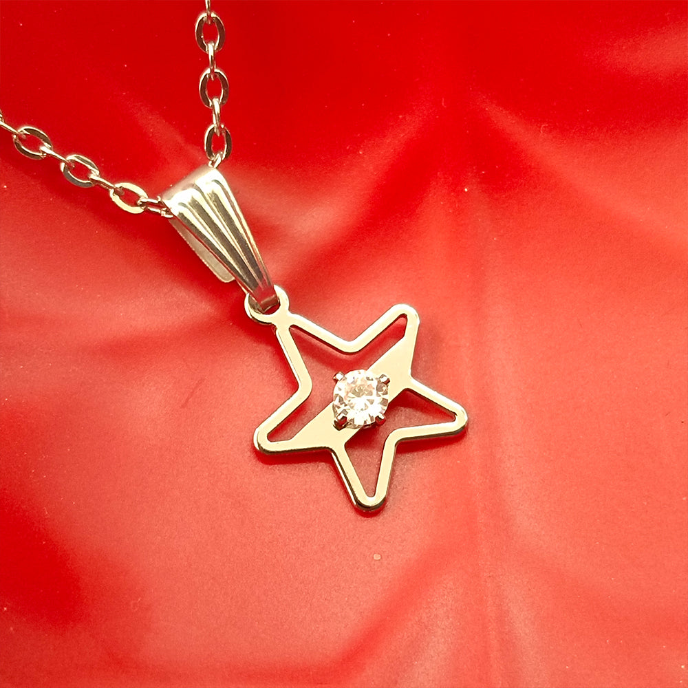 The99Jewel Trendy Star shape Rose Gold-Plated Chain Pendant