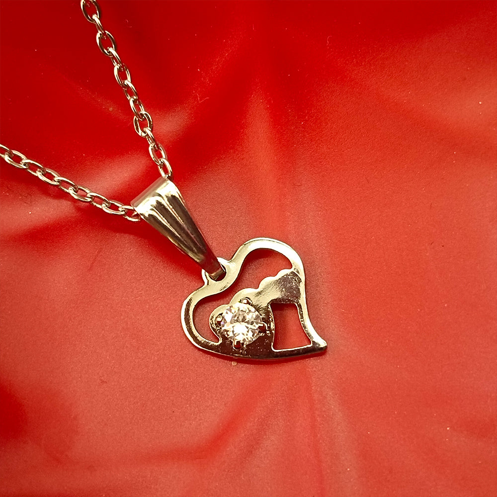 The99Jewel Heart shape Rose Gold-Plated Chain Pendant