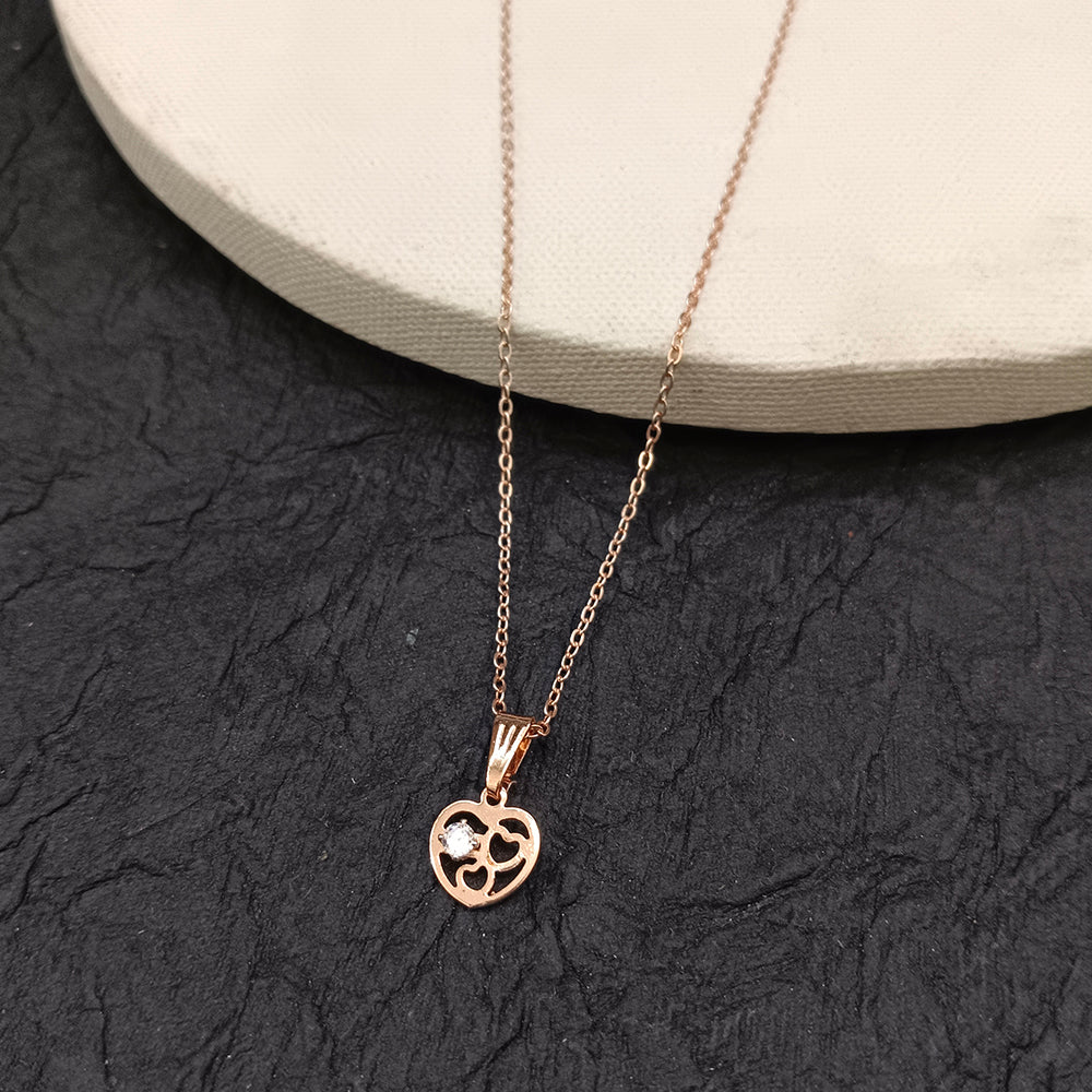 The99Jewel Gold Plated Heart Shape Chain Pendant For Womens & Girls -1405035A