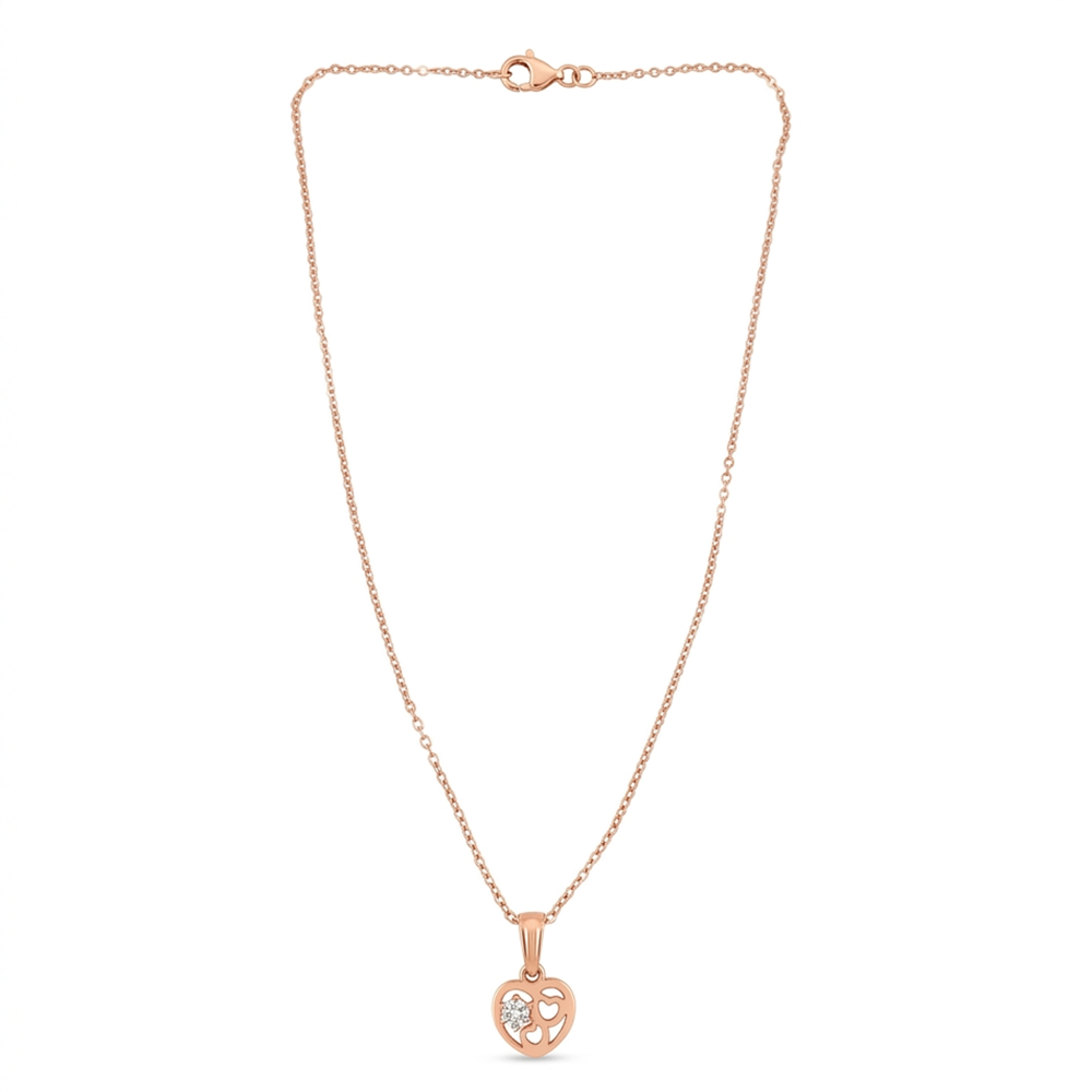 The99Jewel Gold Plated Heart Shape Chain Pendant For Womens & Girls -1405035A