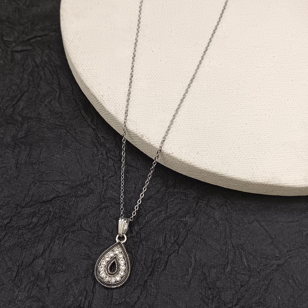 The99Jewel Silver Plated Leaf Shape Chain Pendant For Womens & Girls -1405040