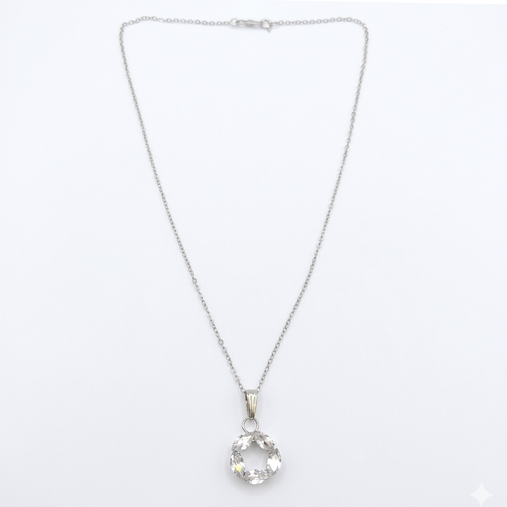 The99Jewel Silver Plated American Diamond Chain Pendant For Womens & Girls -1405043