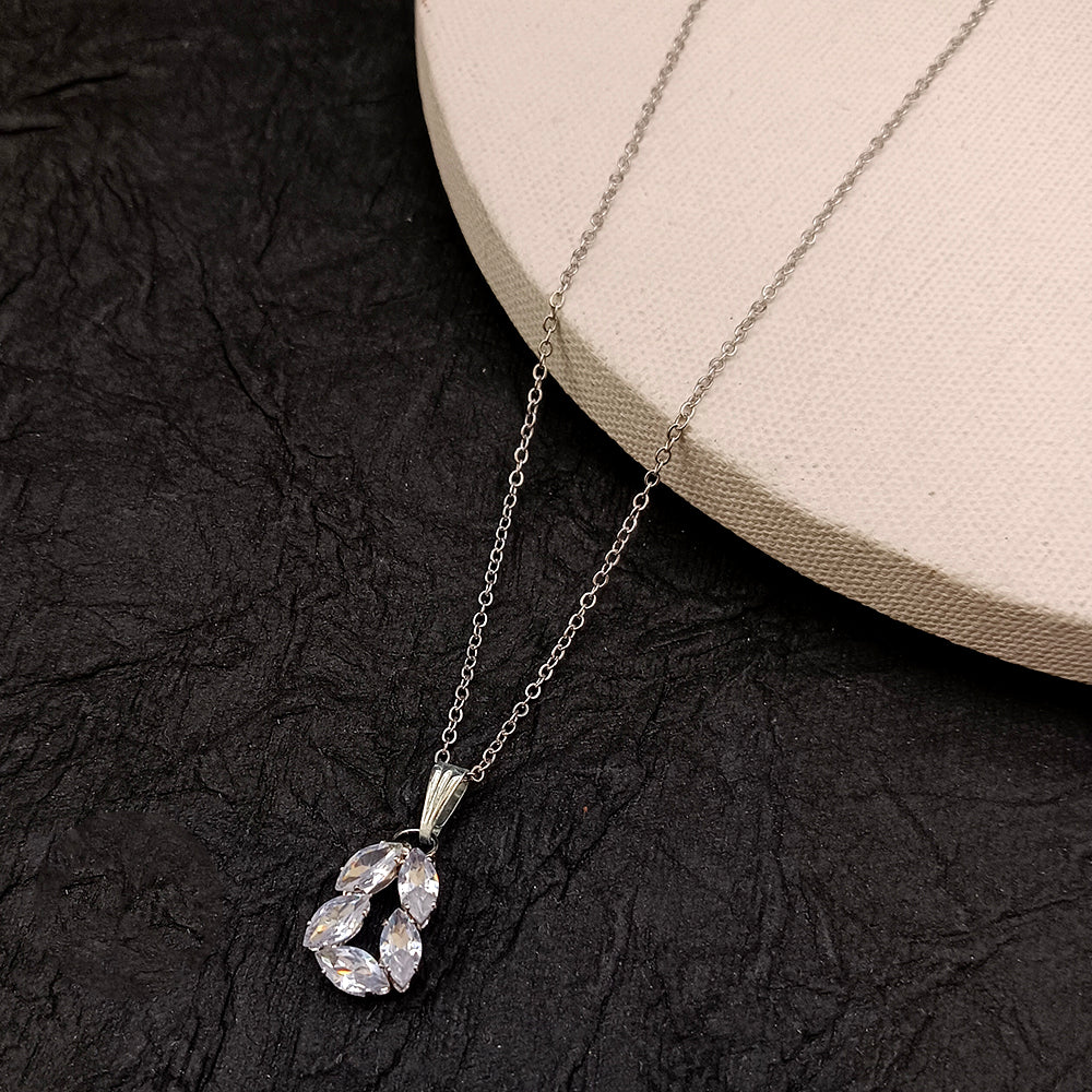 The99Jewel Silver Plated American Diamond Chain Pendant For Womens & Girls -1405044
