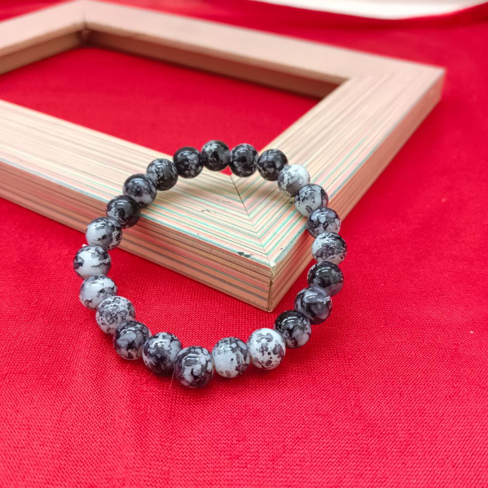 The99Jewel Black Glass Beads Bracelet - 1405111