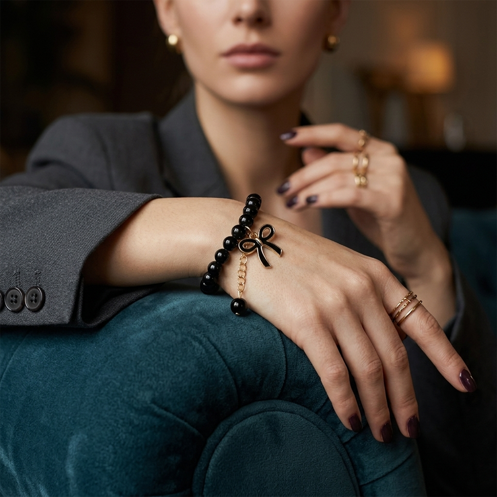 The99Jewel Gold Plated Beads Bow Stylish Bracelets