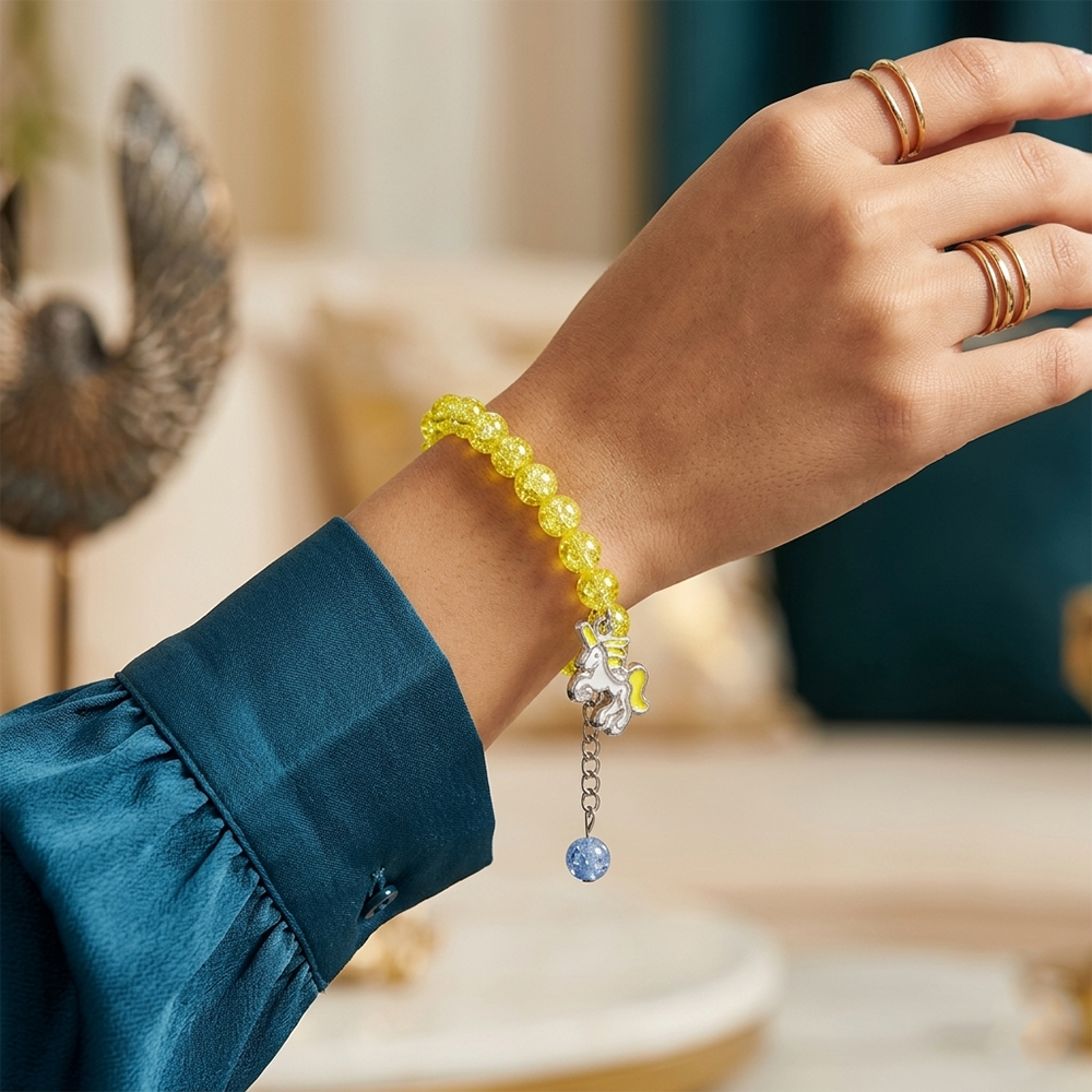 The99Jewel Crackle Beads And Charms Stylish Bracelets For Kids