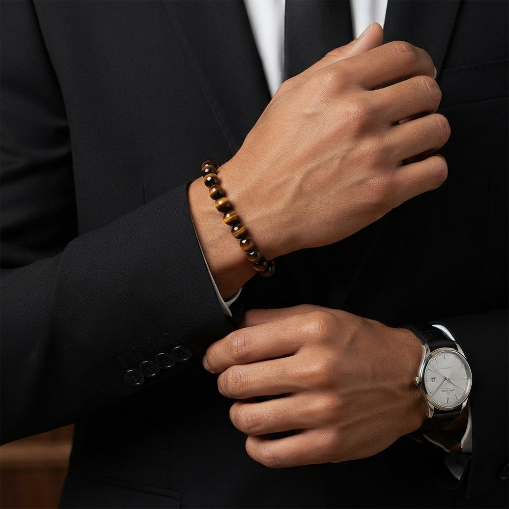 The99Jewel Stylish Tiger Beads Unisex Bracelet