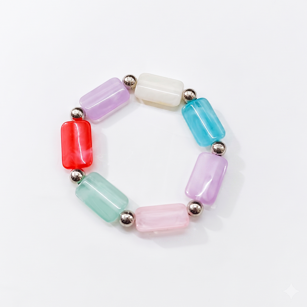 The99Jewel Modern colorful rectangular beads Bracelet for Kids