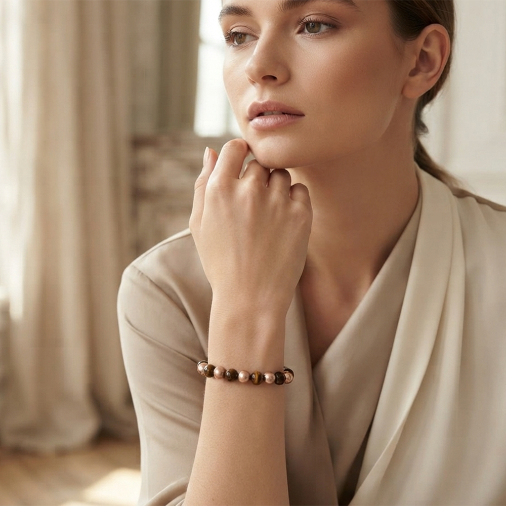 The99Jewel Statement Tiger Beads Bracelet | Trendy Wristwear for Men & Women