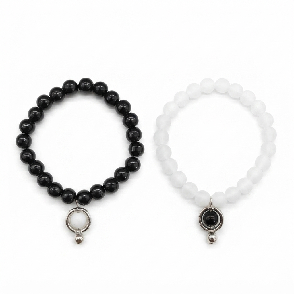 The99Jewel Black And White  Beaded Combo Bracelet for women