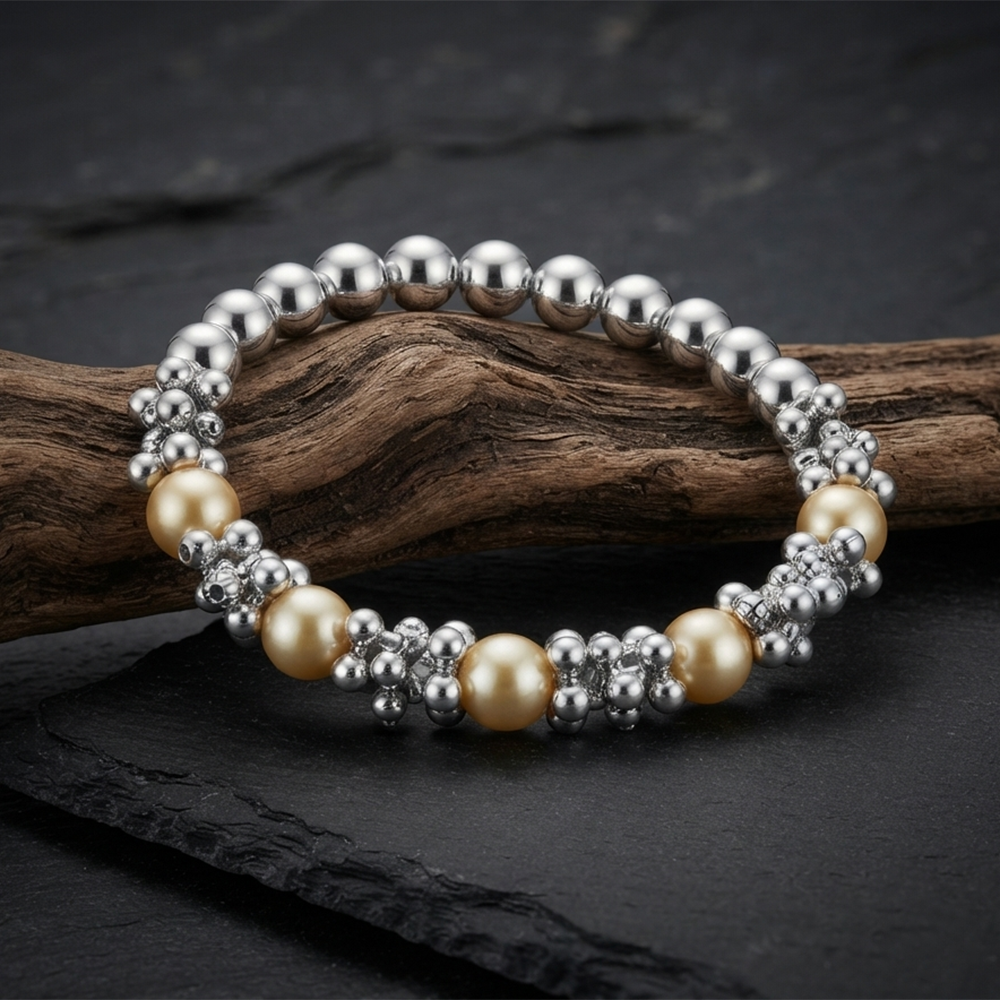 The99Jewel 2Tone Beads Stylish Bracelets for Women