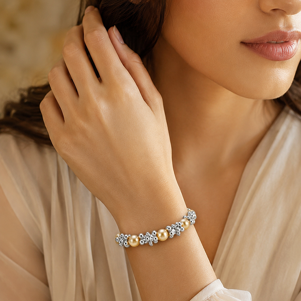 The99Jewel 2Tone Beads Stylish Bracelets for Women