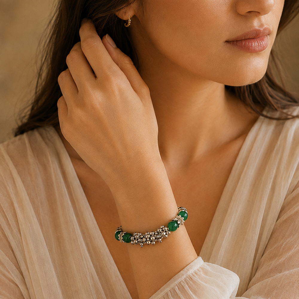 The99Jewel Green Beads Stylish Bracelets for Women