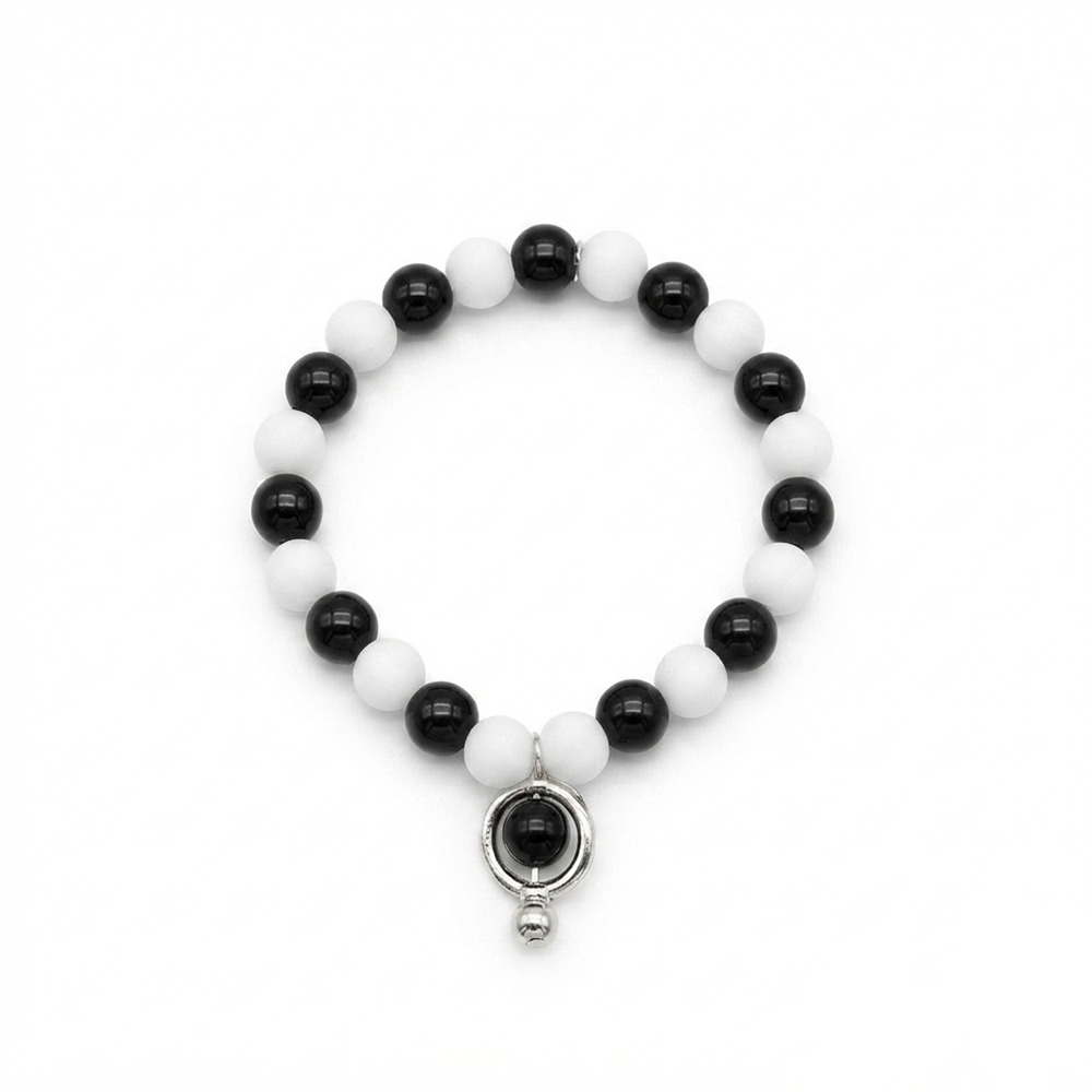 The99Jewel Classic Black & White Bead Bracelet for Women Trendy Fashion Jewellery