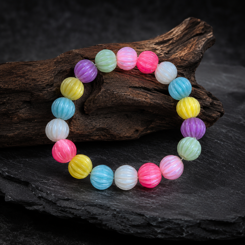 The99Jewel Acrylic Pumpkin Shape Bracelet for Women Stylish Beaded Jewellery for Casual & Party Wear