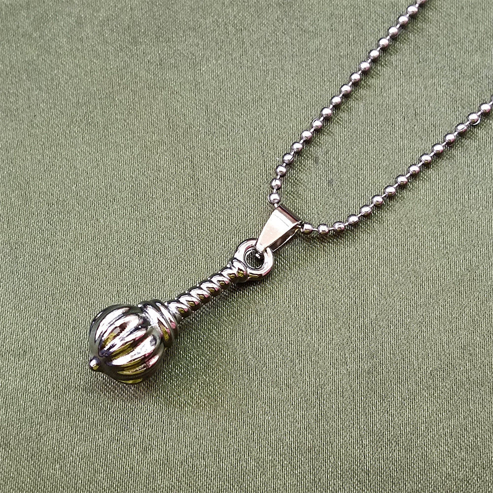 The99Jewel Hanuman Gada Silver Pendant with ball chain For Unisex