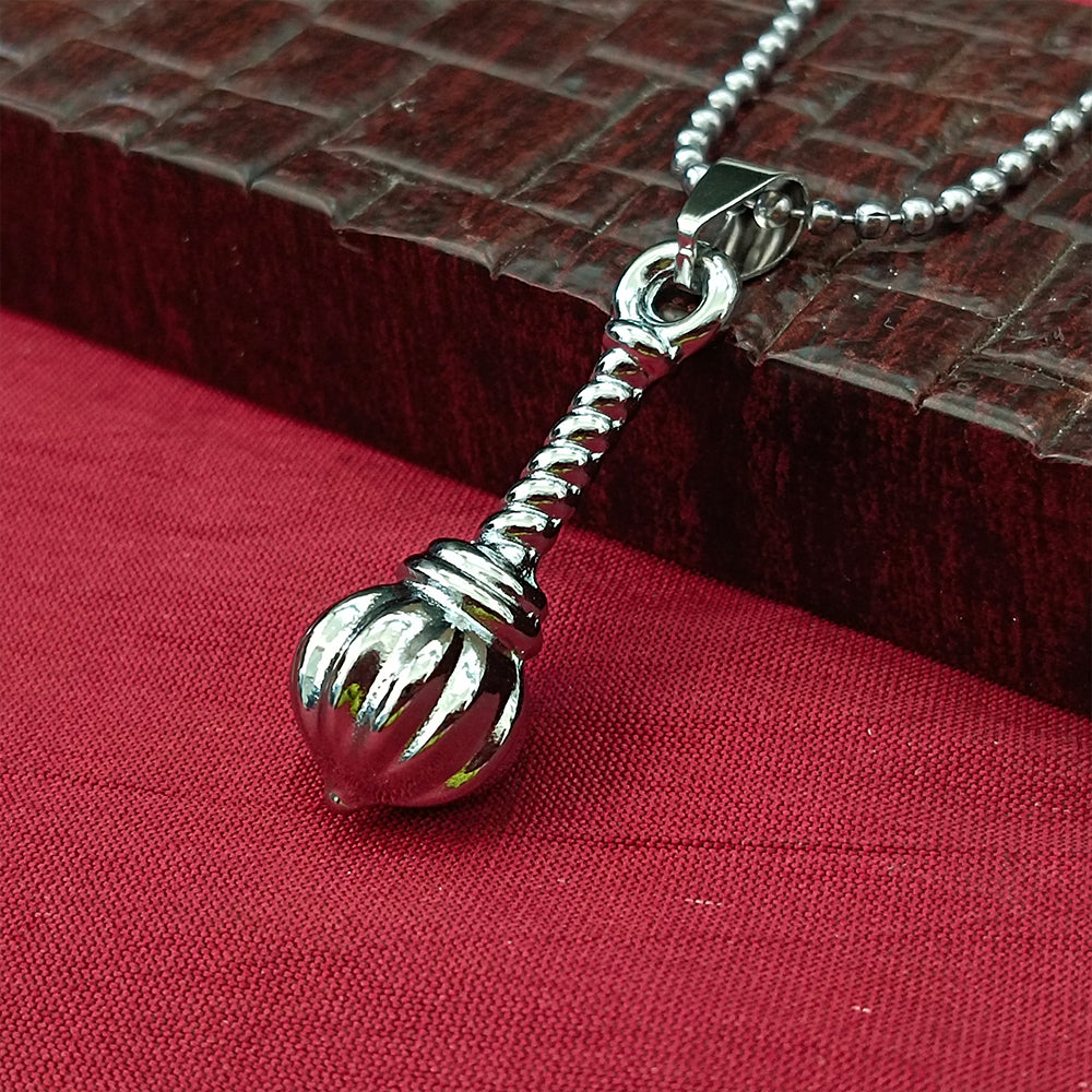 The99Jewel Hanuman Gada Silver Pendant with ball chain For Unisex