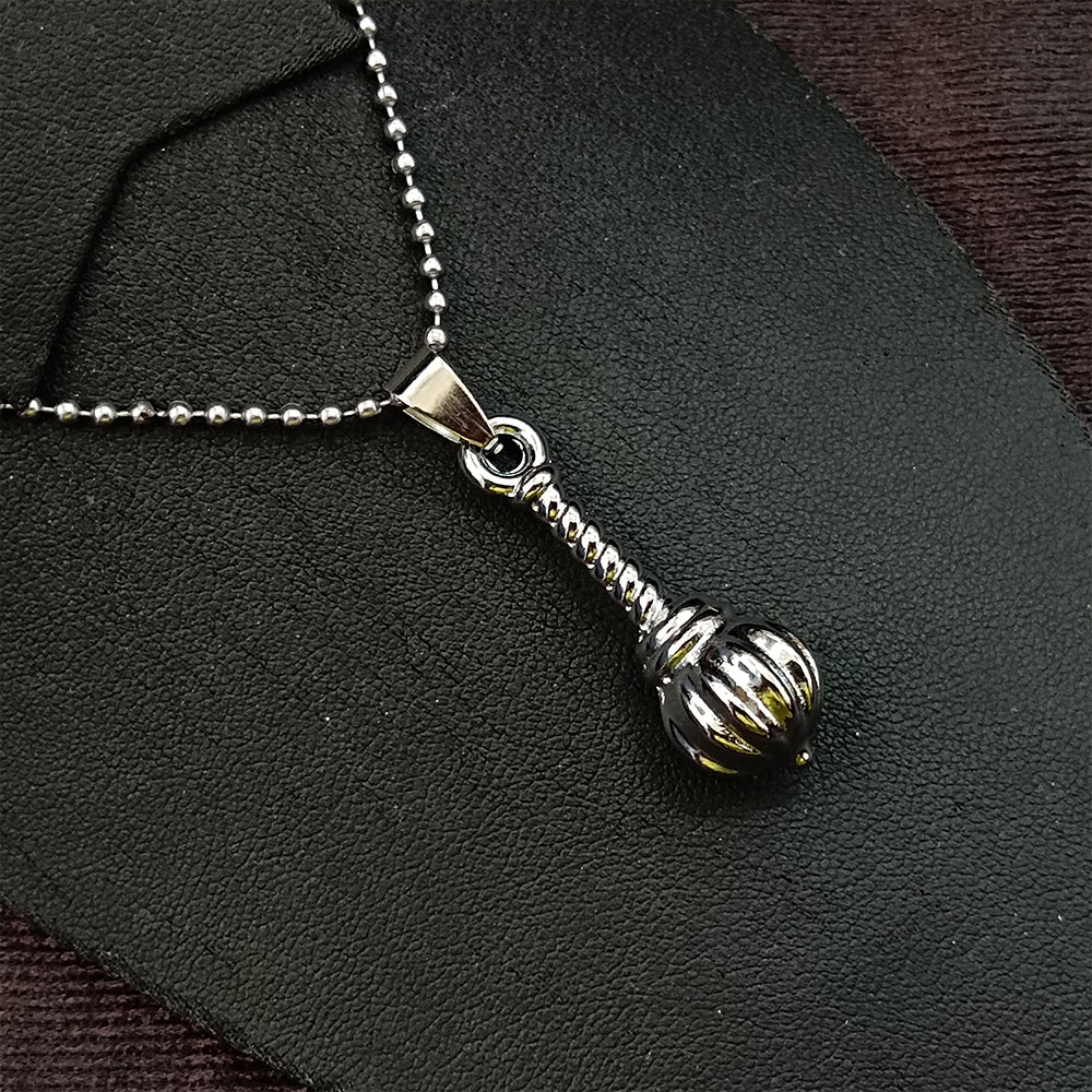 The99Jewel Hanuman Gada Silver Pendant with ball chain For Unisex