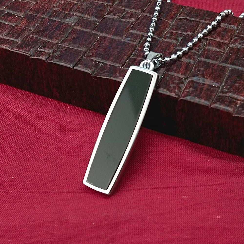 The99Jewel Black Enamel Chain Pendant For Men