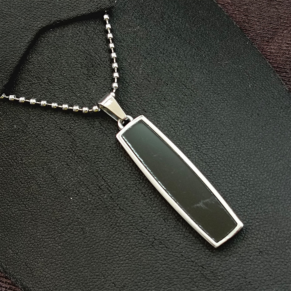 The99Jewel Black Enamel Chain Pendant For Men