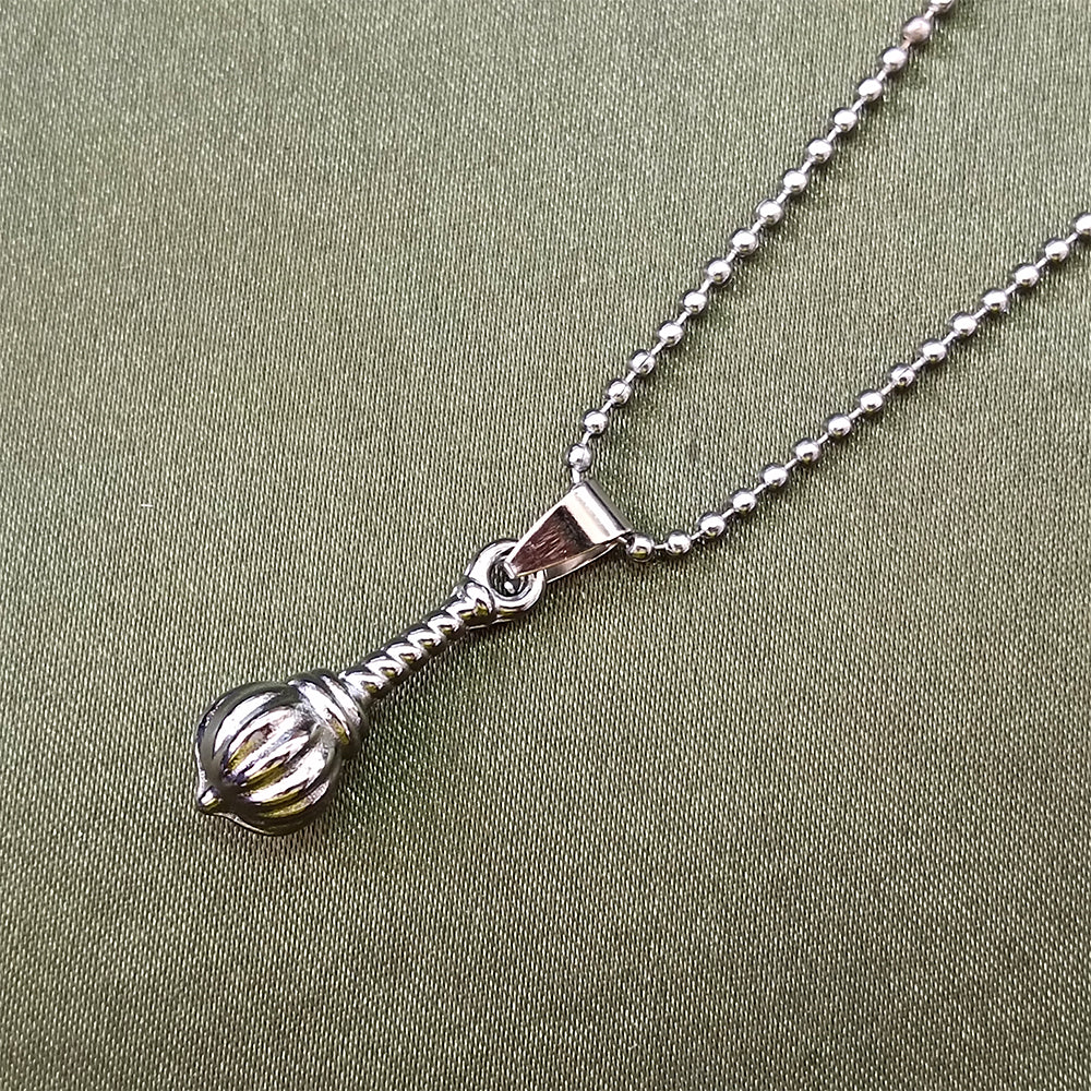 The99Jewel Hanuman Gada Silver Pendant with ball chain For Unisex