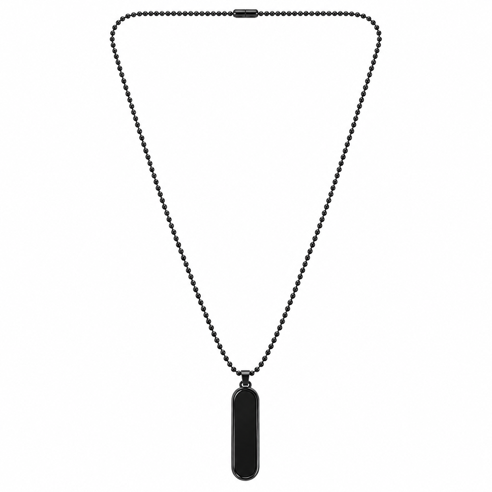 The99Jewel Bold Men's Chain with Black Bar Shape Pendant | Stylish Statement Jewellery for Everyday & Casual Wear