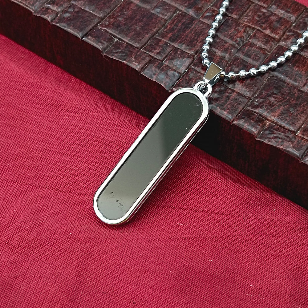 The99Jewel Black Enamel Chain Pendant For Men