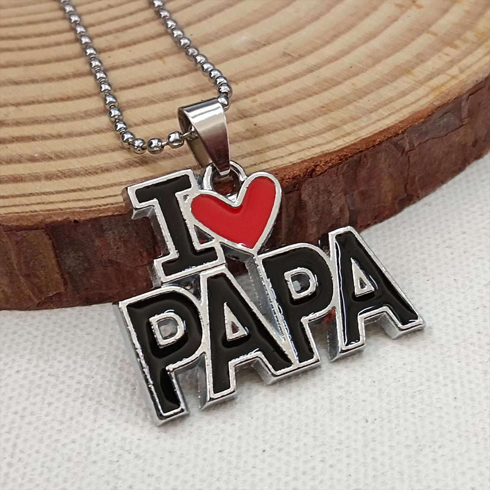 The99Jewel " I Love Papa " Chain Pendant For Men