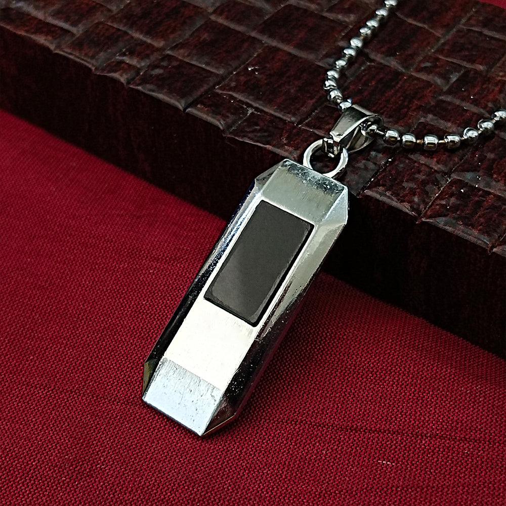 The99Jewel Black Enamel Chain Pendant For Men
