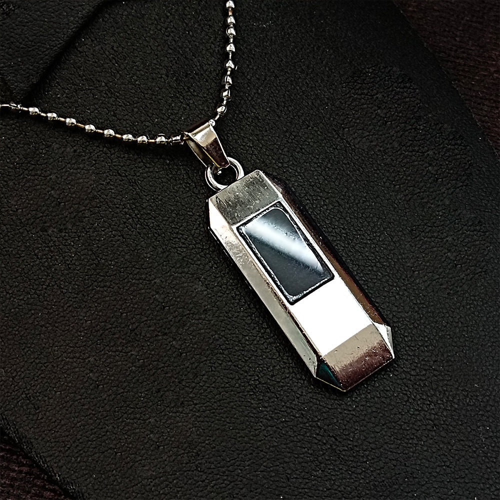 The99Jewel Black Enamel Chain Pendant For Men