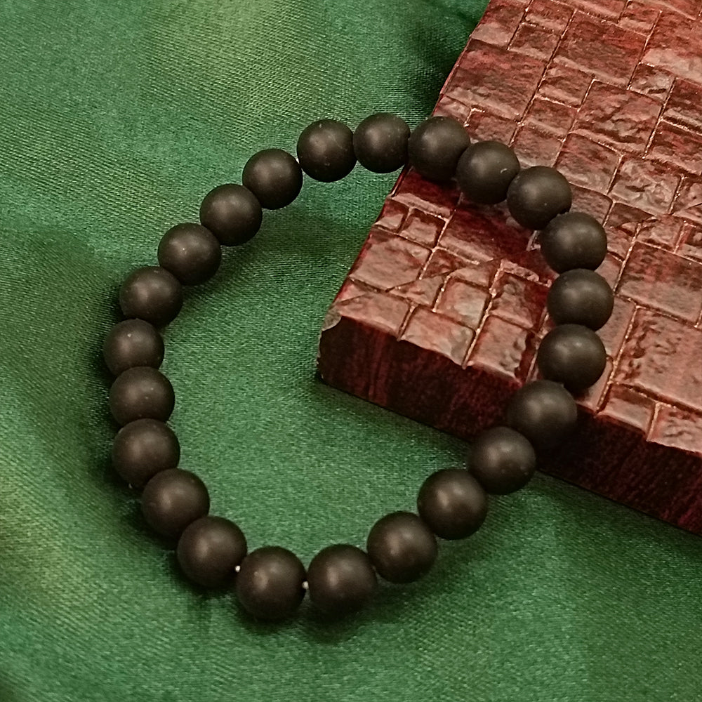 The99Jewel Matte Black Glass Beads Bracelet