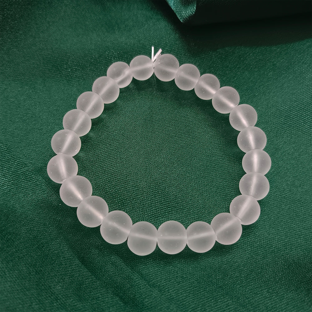 The99Jewel White Glass Beads Bracelet