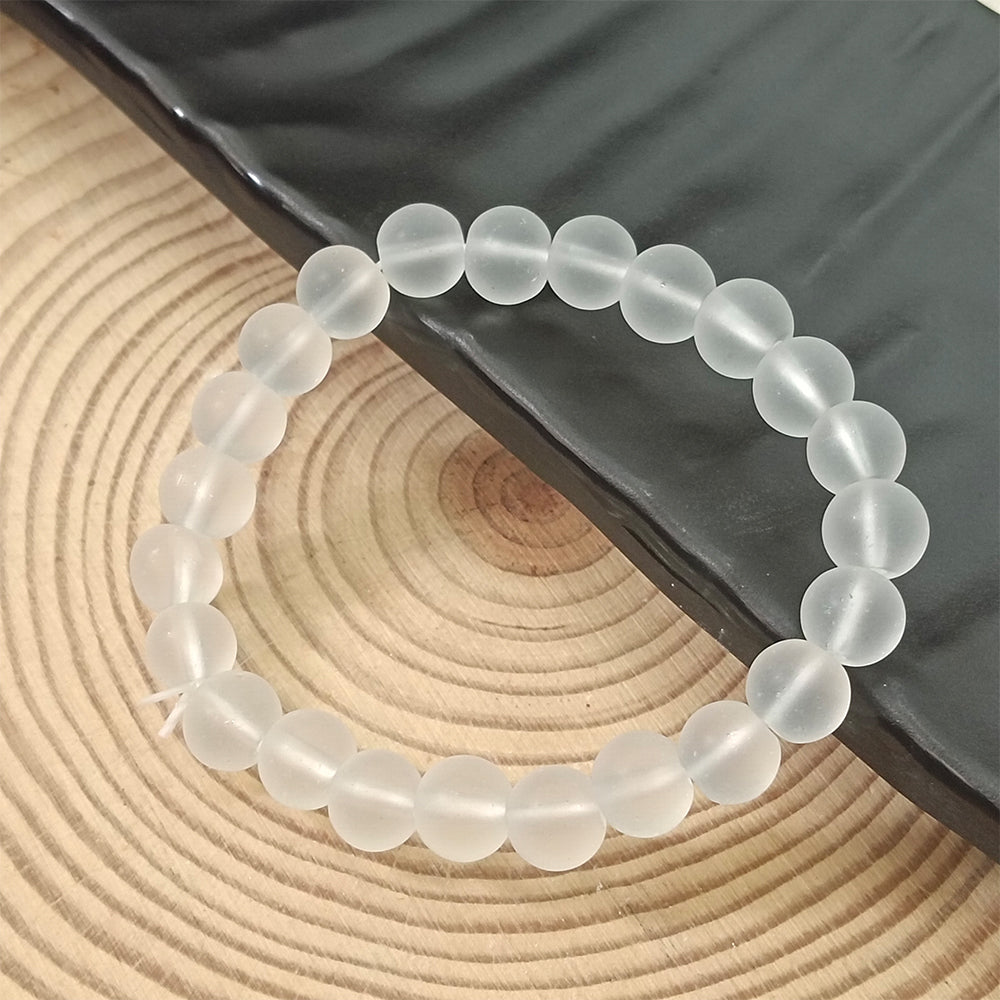 The99Jewel White Glass Beads Bracelet