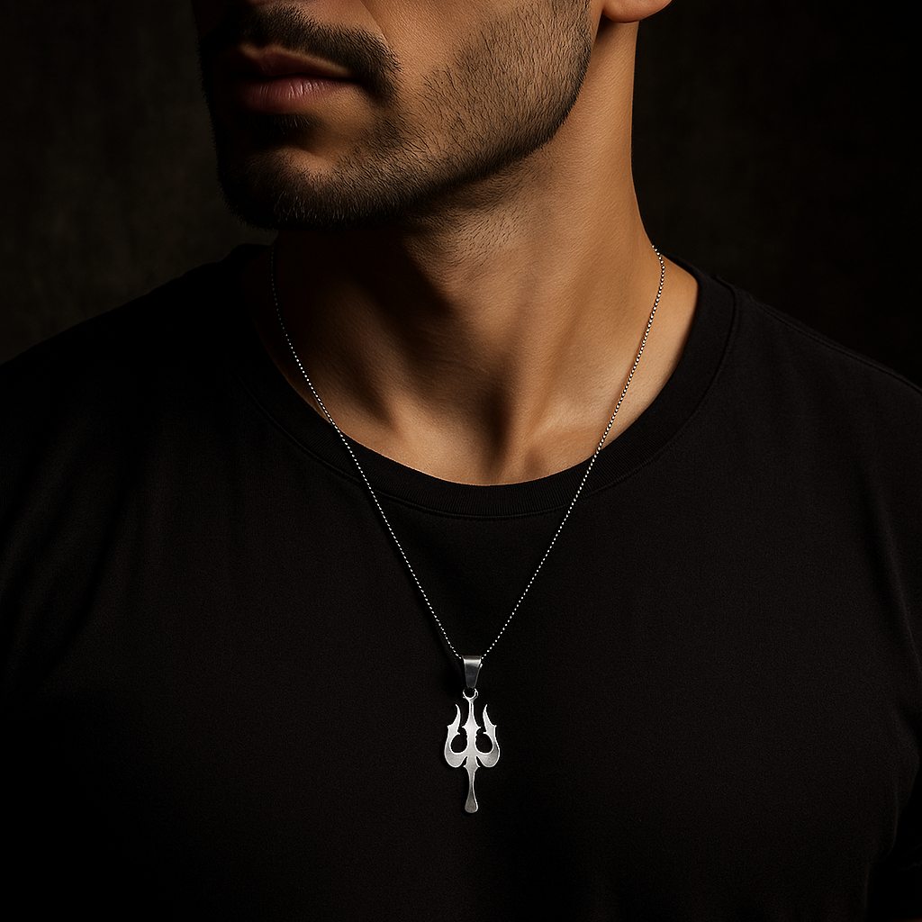 The99Jewel Trishul  Chain Pendant For Men