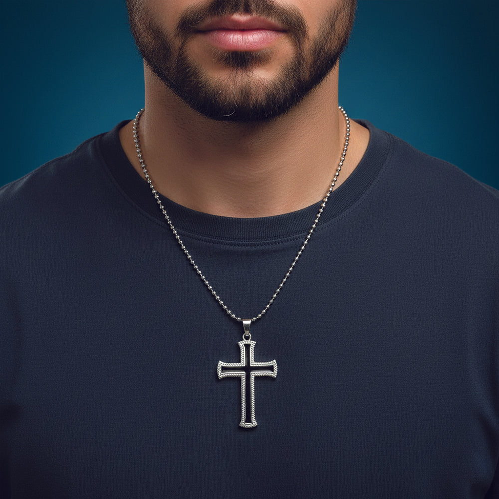 The99Jewel Religious Cross Pendant Chain   Spiritual Necklace
