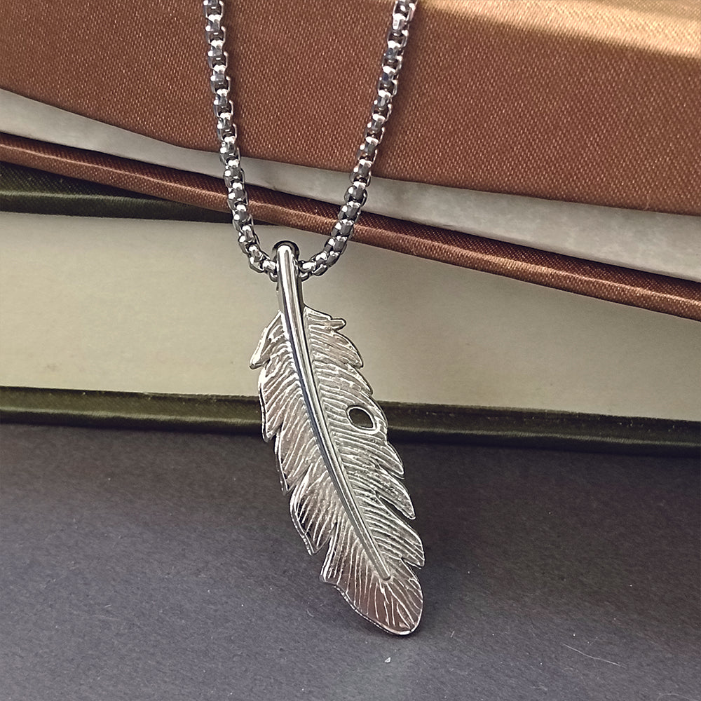 The99Jewel Stylish Feather Chain Pendent for Mens