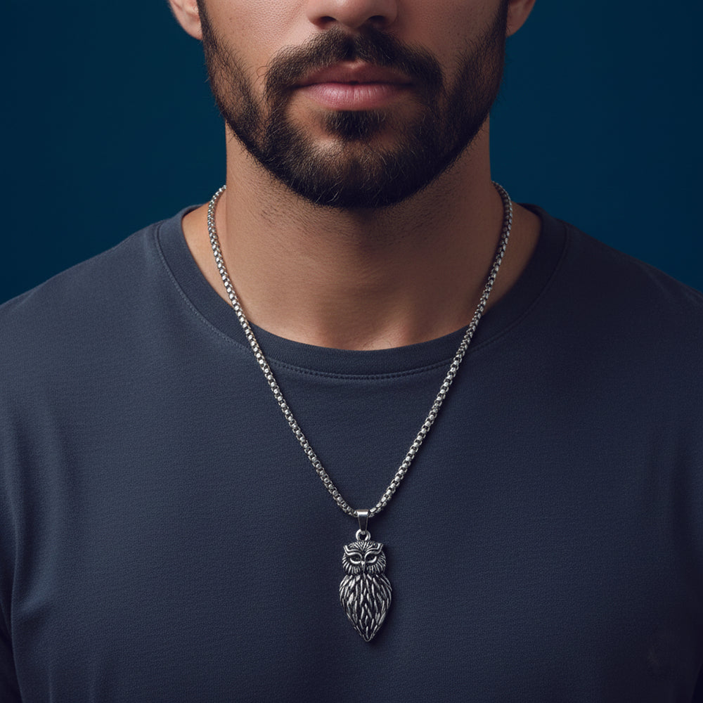 The99Jewel Cool Owl Shape Pendant Chain –  for Men