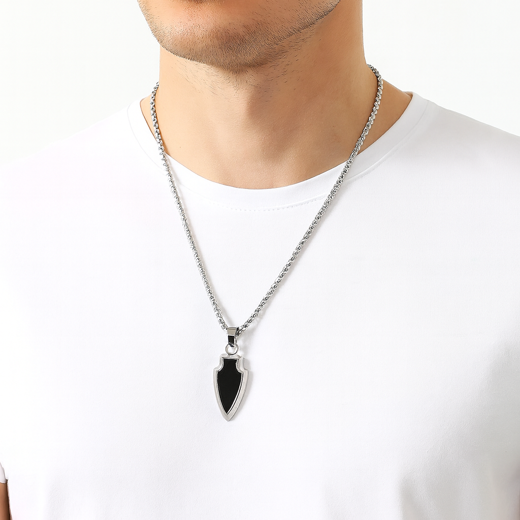 The99Jewel Modern spearpoint arrowhead Pendant Necklace for Men