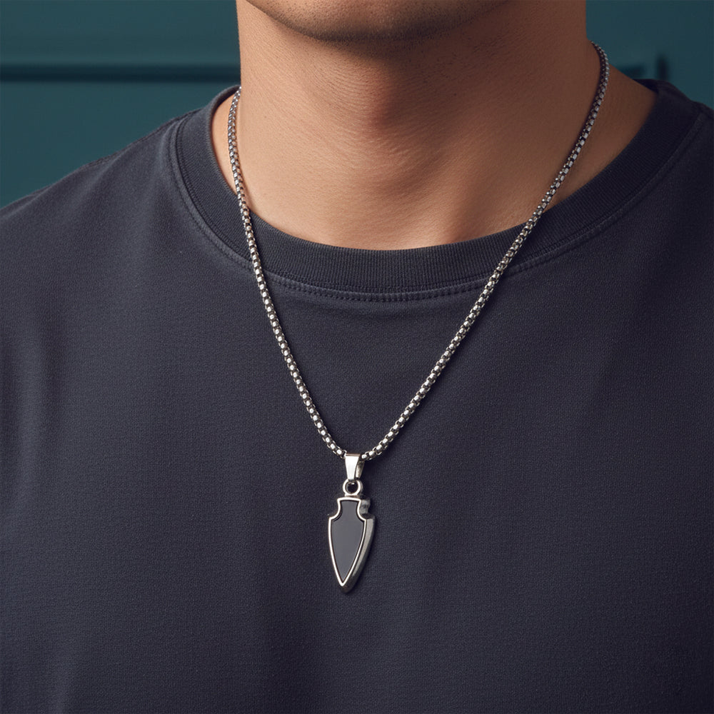 The99Jewel Modern spearpoint arrowhead Pendant Necklace for Men