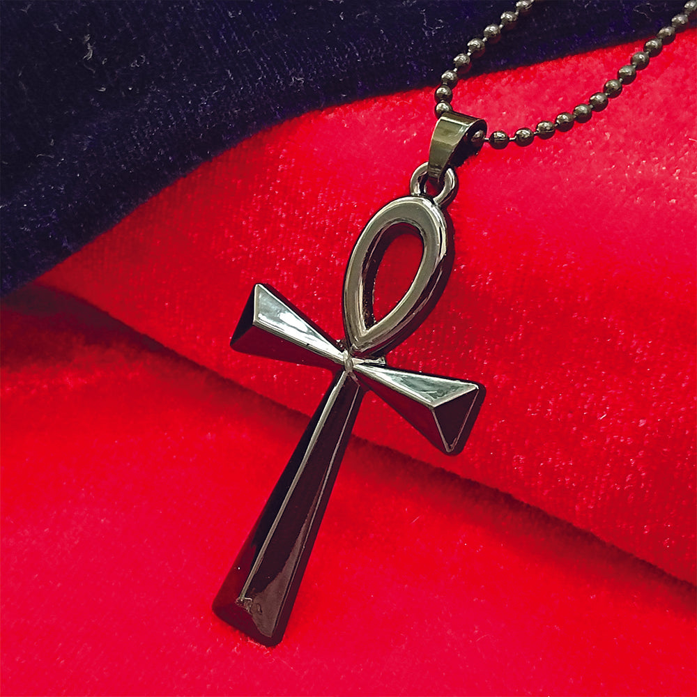 The99Jewel Egyptian Ankh Symbol Black Pendant Necklace  for Men's